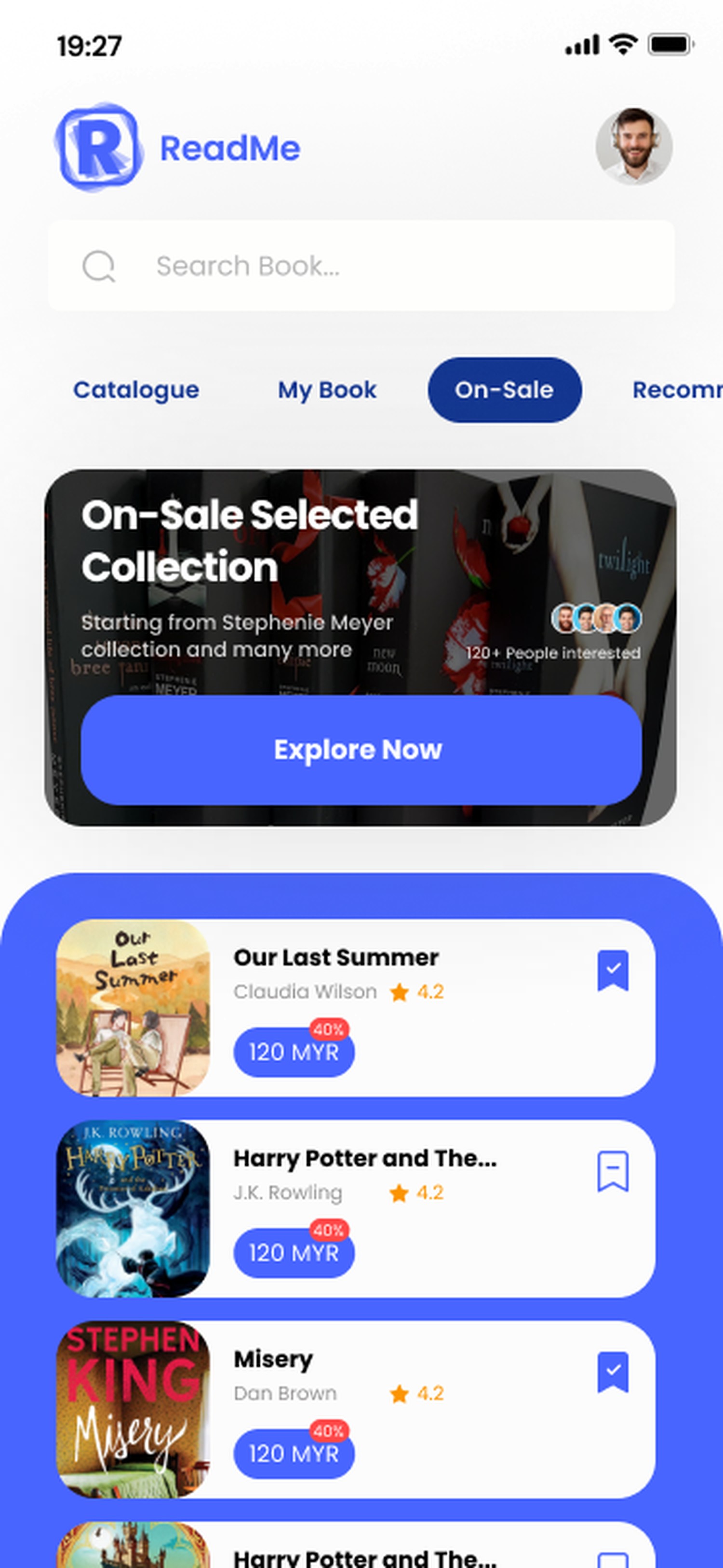 ReadMe app On-Sale collection screen