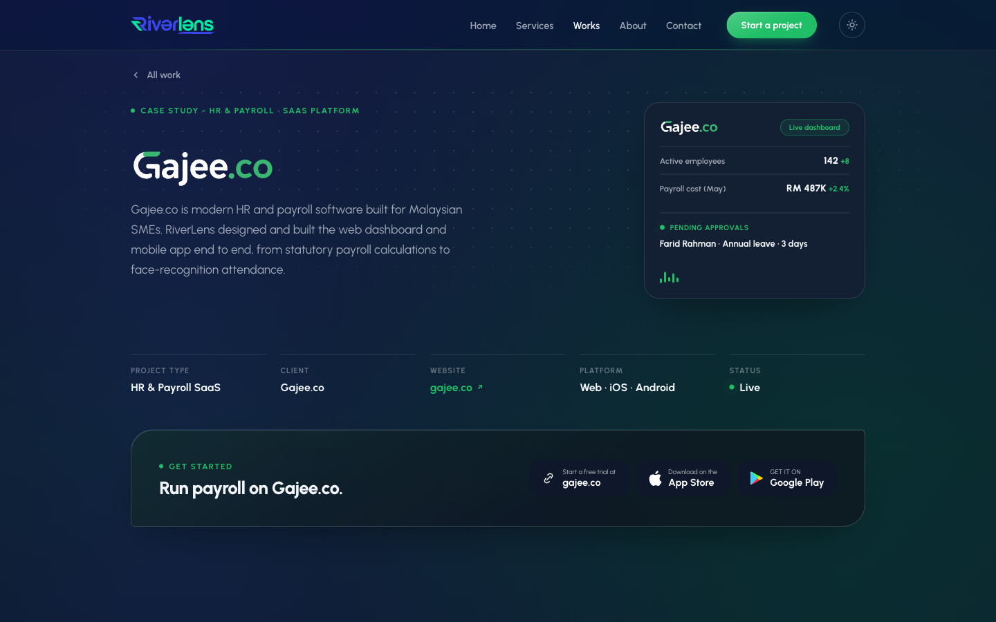 Gajee.co case study page