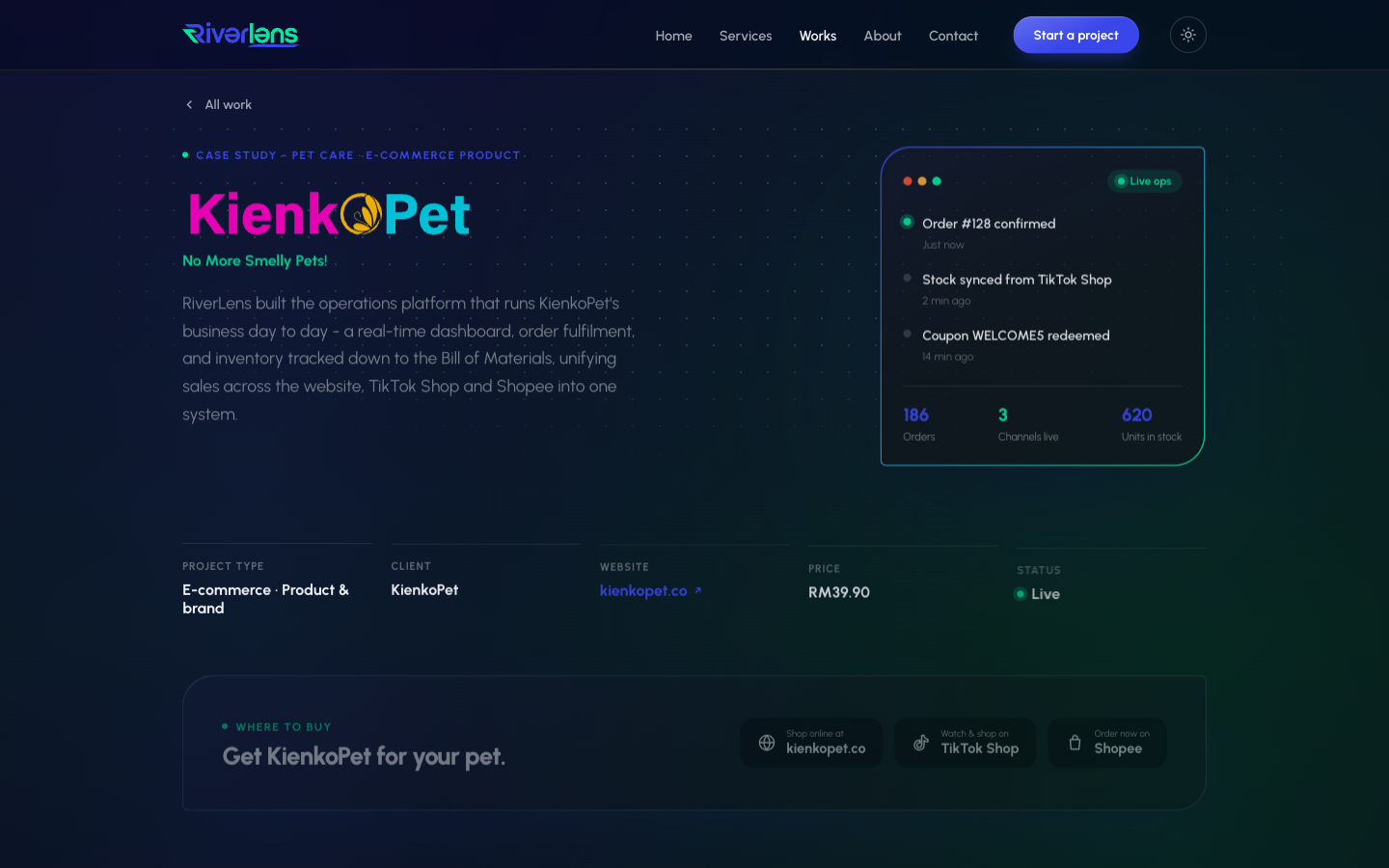 KienkoPet case study page