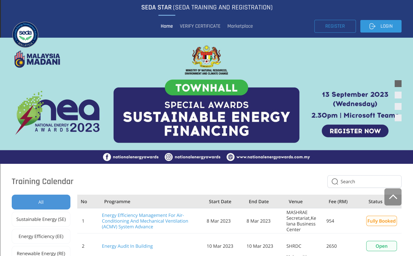 SEDA STAR public training portal