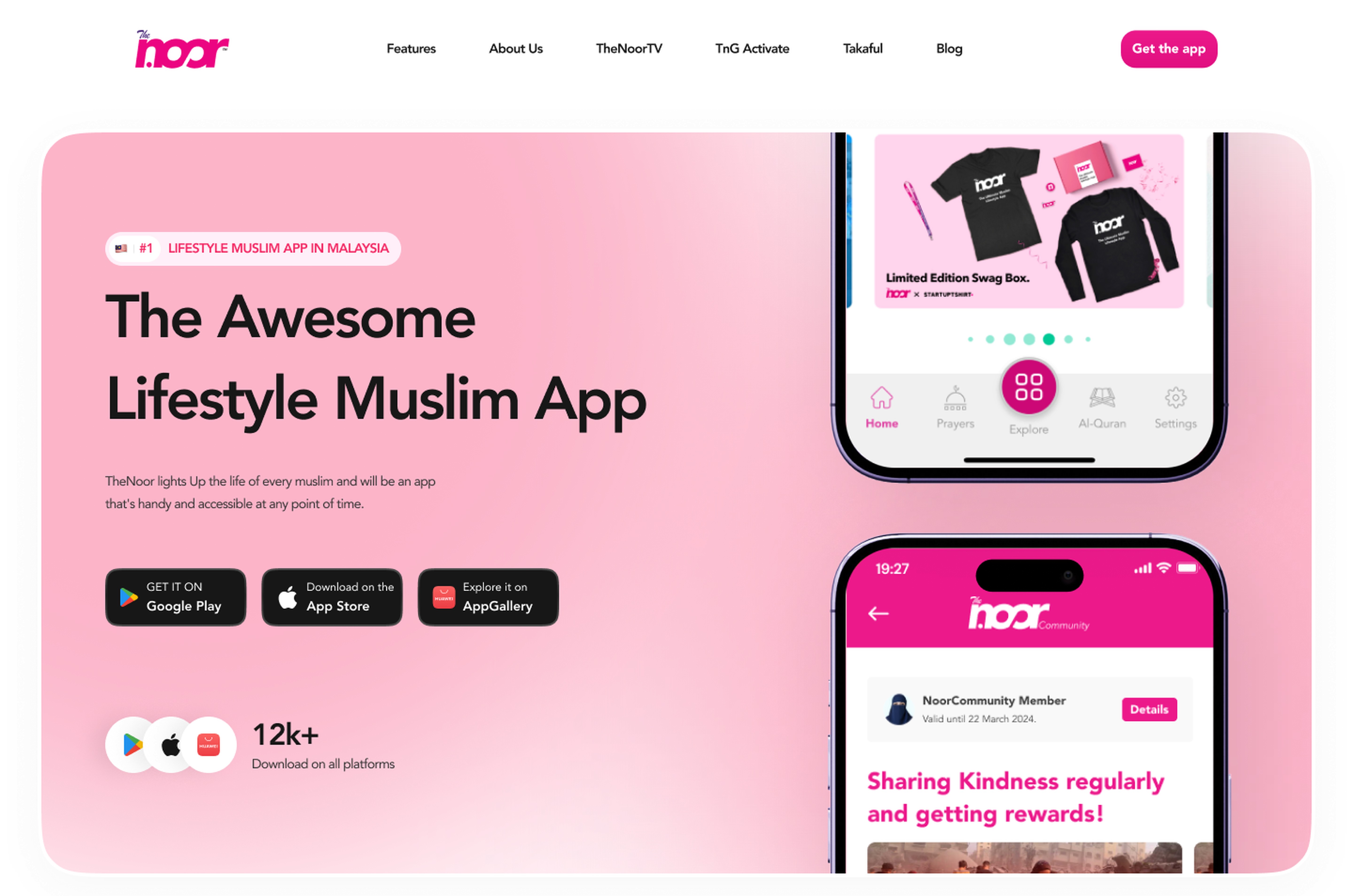 TheNoor website homepage hero